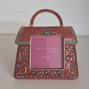 Marcel Schurman Purse-Shaped Enamel & Crystal Picture Frame